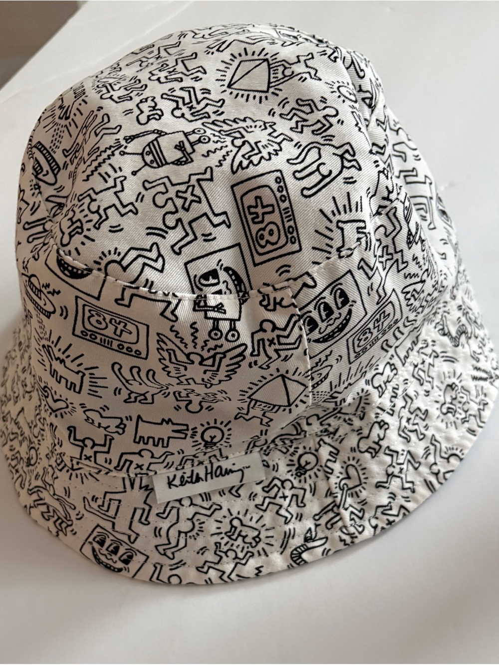 Men’s Keith Haring Artist Bucket Hat Large Sz L /60 Reversible Black White H&M